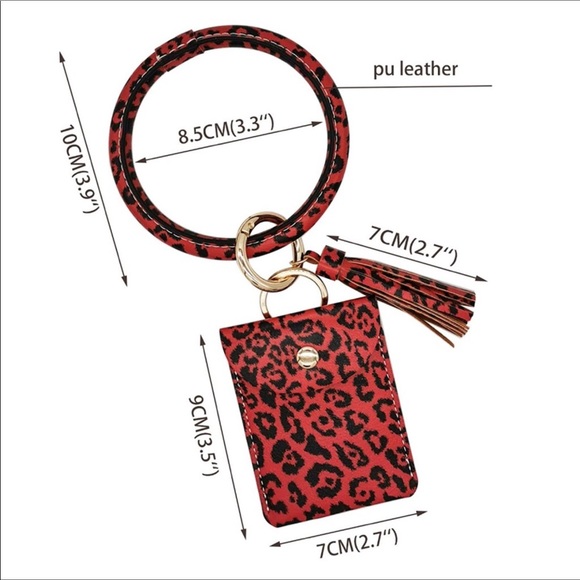 Accessories Leopard Keyring Bracelet With Card Holder Poshmark